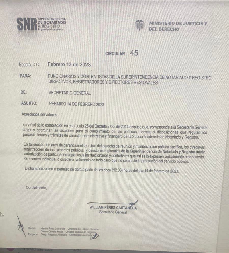 CIRCULAR PARA MARCHA DE PETRO