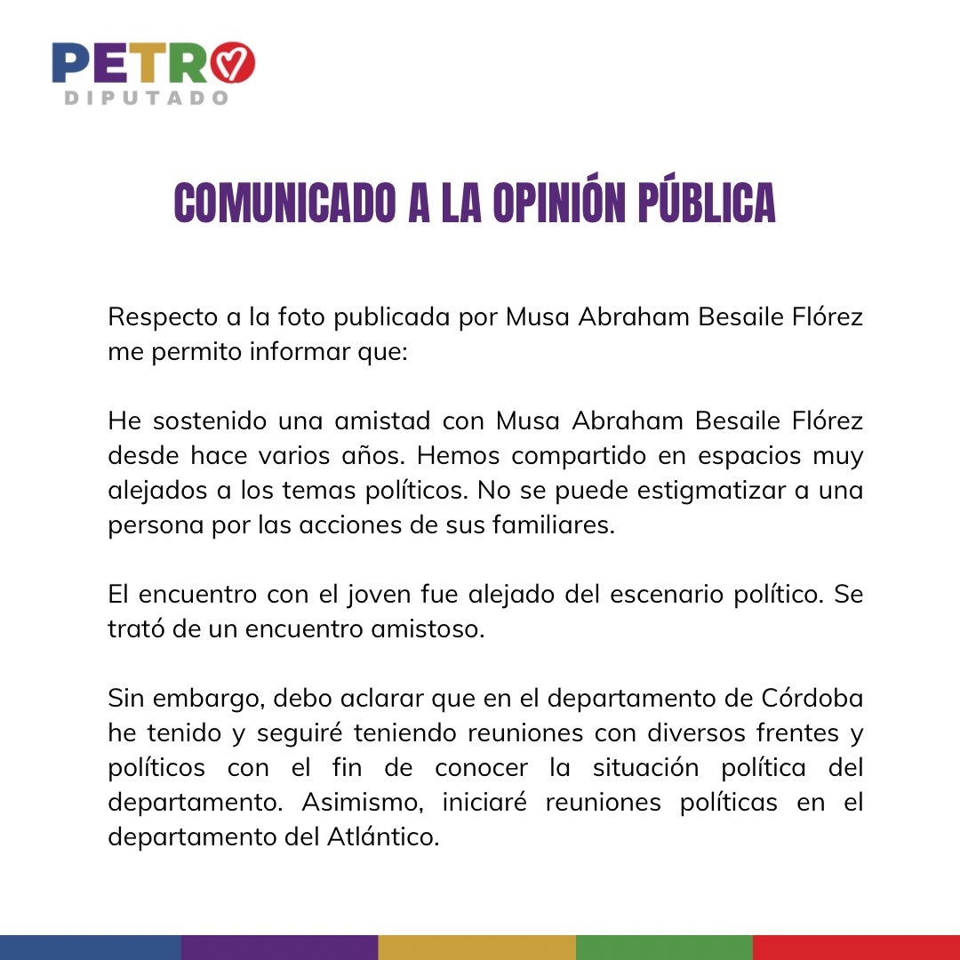 COMUNICADO DE NICOLÁS PETRO