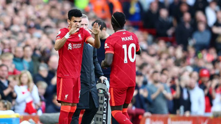 Luis Díaz y Sadio Mané en el Liverpool