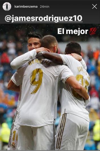 James Rodríguez y Karim Benzema 