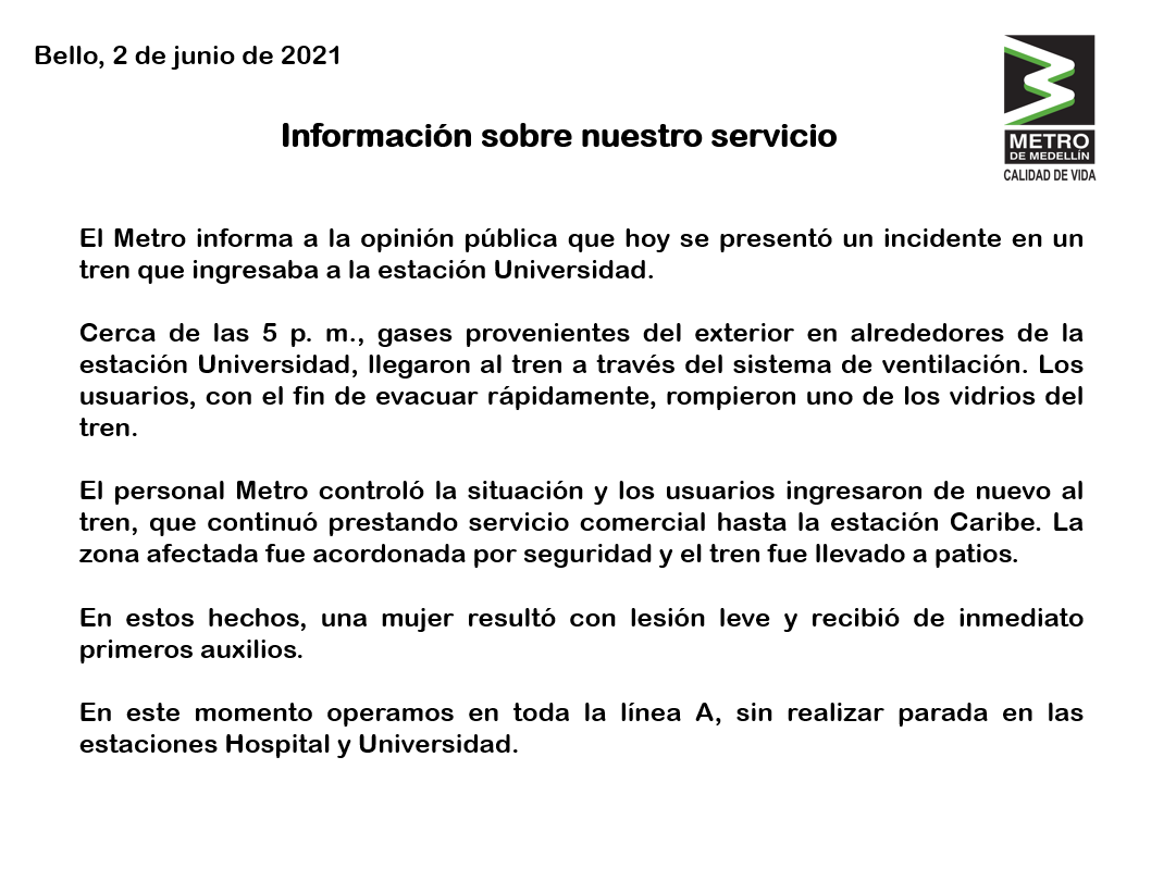 información metro