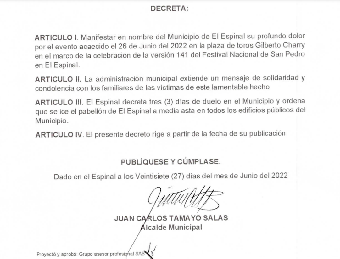 Decreto El Espinal