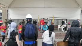 Integrantes de la Primera Línea en sur de Bogotá entregaron sus escudos