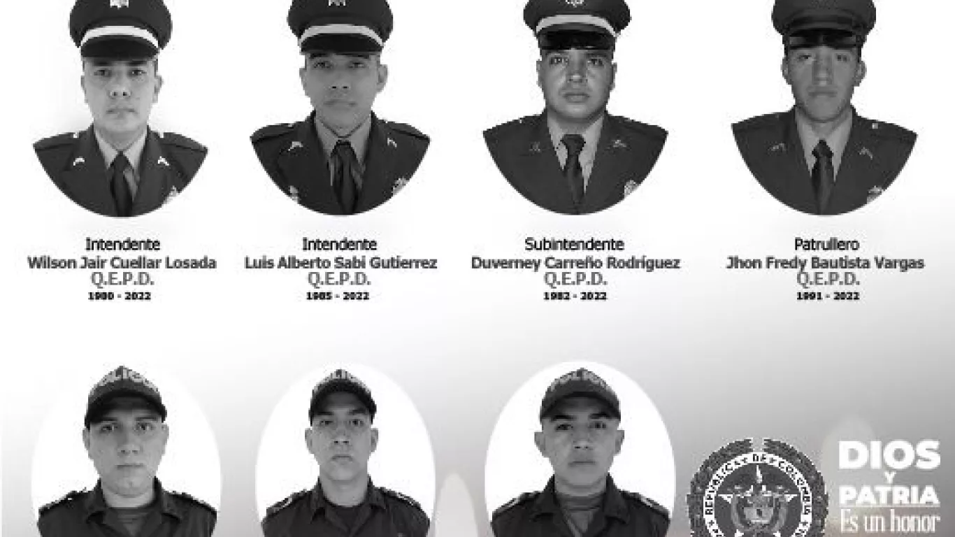 POLICÍAS FALLECIDOS EN EL HUILA